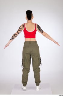 Quisha a-pose casual dressed olive green cargo pants red zipper…